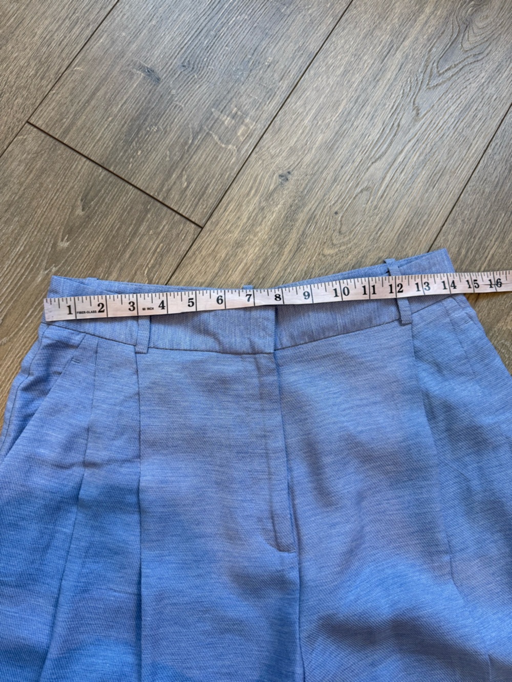 Zara Blue High-Waist Wide-Leg Pants with Metallic Shimmer NWT - Picture 5 of 11